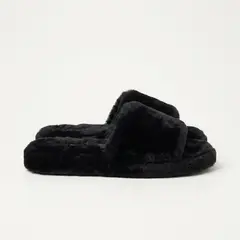 MD - Pantufla Slide Peluche Mujer Rosa Suela Antideslizante Verano