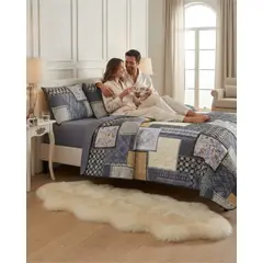 MYLHOGAR - Cubrecama Quilt de Verano King Delgado Ultra Liviano + 2 Almohadas