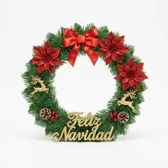 GENERICO - Corona Navideña Feliz Navidad 40cm Decoracion Navidad