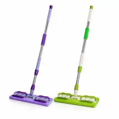 GENERICO - Mopa Trapeador Plano De Microfibra Con Mango Telescópico 126 Cm