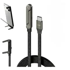 GENERICO - Cable Tipo C a C Carga ULTRA Rápida con soporte para celular 1,5 m REFORZADO 240 W
