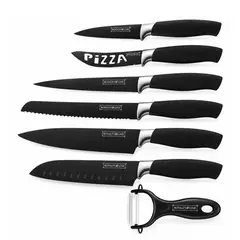 GENERICO - Kit 7 Piezas Cuchillos Antiadherentes para Cocina con Pelador