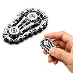 MOONCORE - Fidget Spinner Metálico Engranaje Cadena Juguete Antiestrés