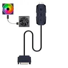 GENERICO - Controlador ARGB 5V 3 Pin con Alimentación SATA Para Ventiladores y Coolers PC Gamer