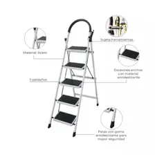 GENERICO - Escalera Plegable Tipo Piso 5 Peldaños Para Hogar