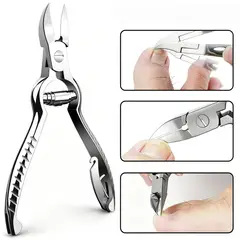 GENERICO - Alicate Podológico Curvo de Acero Inoxidable Para Uñas Encarnadas y Pedicure Profesional