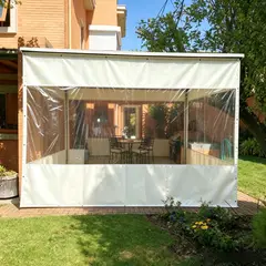 GENERICO - Cortina de Cierre Terraza PVC Transparente 5x2,32 m Impermeable para Exterior
