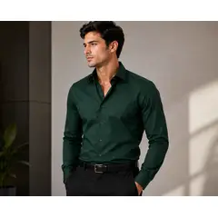 XPRESS RECHARGE - Camisa De Vestir Verde Oscuro Para Hombre