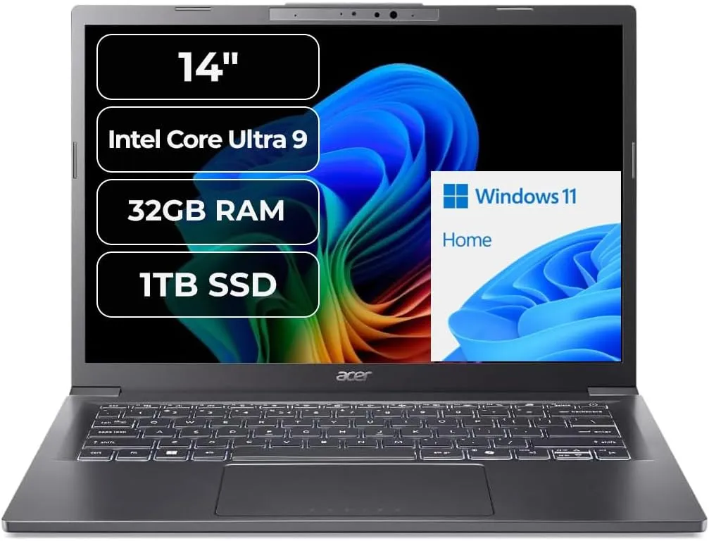 Notebook Aspire 14" WUXGA PC Intel Core Ultra 9 288V 32GB 1TB SSD WIN 11