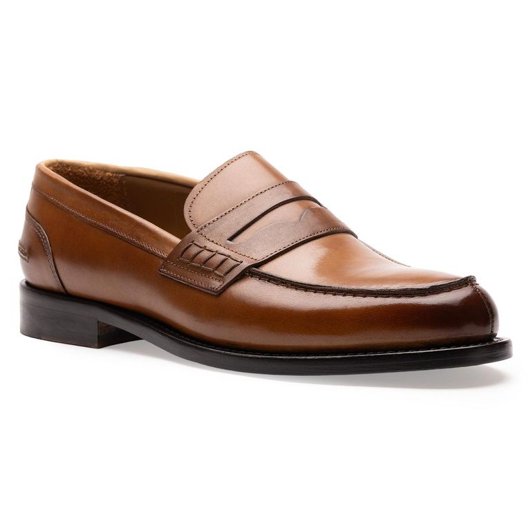 Mocasines Formal Hombre Suela Cuero Magno Hecho en Italia Marchese Brandy