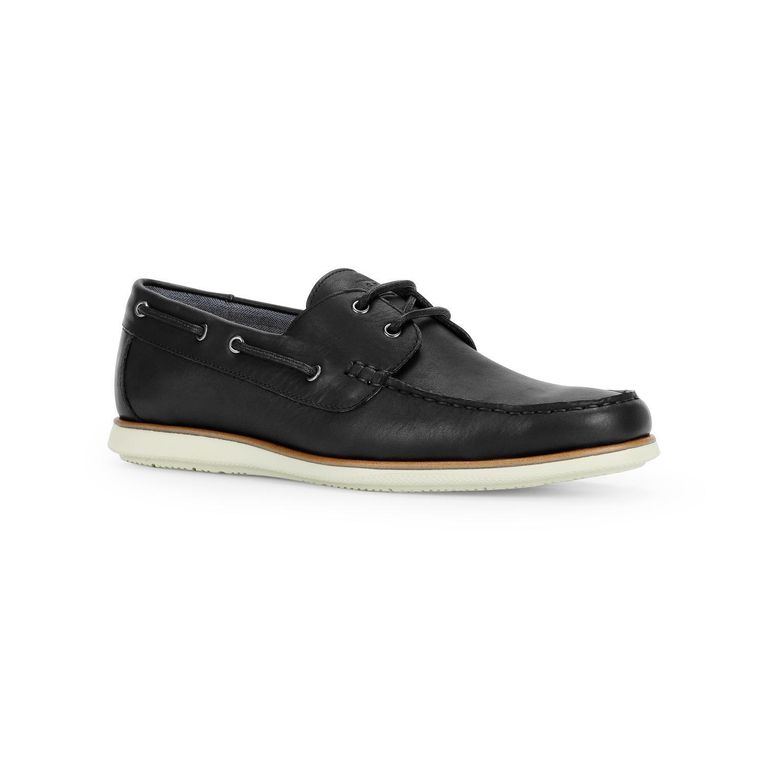 Zapatos Náuticos Mocasín Hombre Cuero X-Light Negro Dockwalk