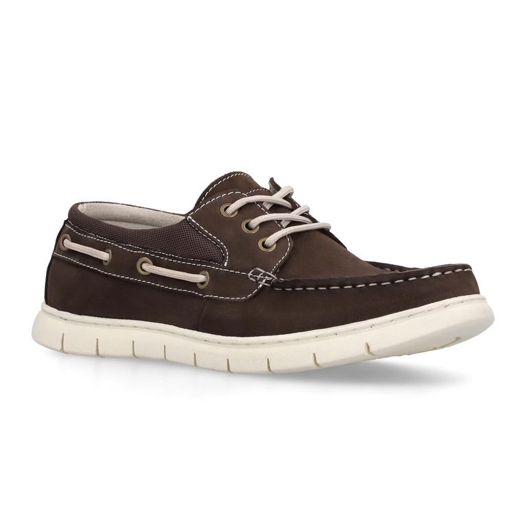 Zapatos Náuticos Hombre Cuero Café Oscuro Amalfi