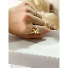 GENERAL - Anillo Adriana estrella Ajustable Baño de Oro 18K