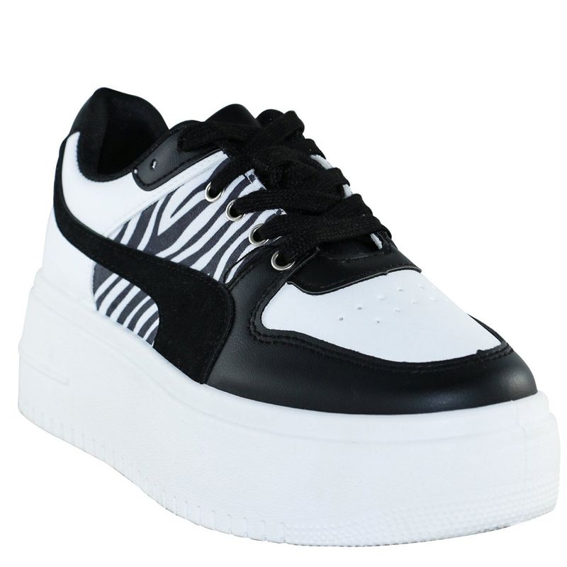 DINASTELLA - Zapatilla Urbana Mujer Front Zebra Negro