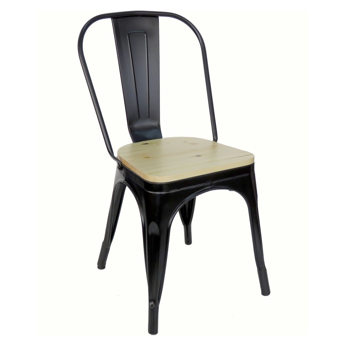IDETEX - Pack 2 Sillas De Comedor Antique Rústica Negro Idetex