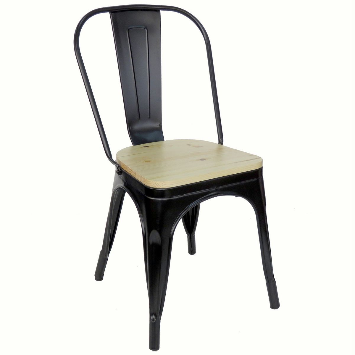 IDETEX - Pack 2 Sillas De Comedor Antique Rústica Negro Idetex