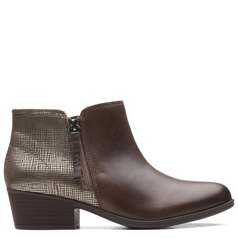 CLARKS - Bota Vaquera Mujer Cuero Café Clarks