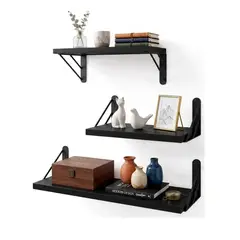 OFERTABKN - X3 Repisas Flotantes De Pared Decorativas Estantes De Madera