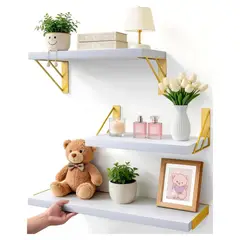 OFERTABKN - X3 Repisas Flotantes De Pared Decorativas Estantes De Madera