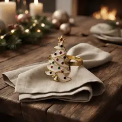 TODOHOGAR SANTIAGO DE CHILE - Set De 6 Anillos De Servilleta Navideños · Árbol De Navidad