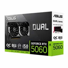 ASUS - Tarjeta de Video DUAL NVIDIA GeForce RTX 5060 OC Edition, 8GB GDDR7, 128-bit, PCI-e 5.0