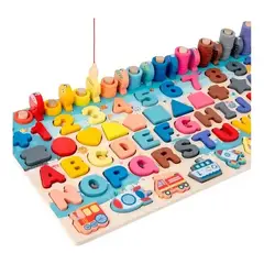 GENERAL - Tablero Juego Educativo Montessori Letras Números Figuras Color Colores