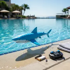 GENERAL - Juguete Tiburón Azul A Control Remoto 38cm 10kmh Para Agua Con Batería Recargable