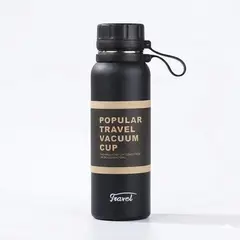 TRAVEL BLUE - Botella Térmica Termo 650 ml Antiderrame Frío Calor Hermética Gym Camping Termo Aventura Asa Agarrad