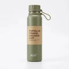 TRAVEL BLUE - Botella Térmica Termo 650 ml Antiderrame Frío Calor Hermética Gym Camping Termo Aventura Asa Agarrad