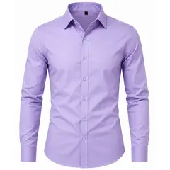 XPRESS RECHARGE - Camisa de vestir lisa para hombre formal y elegante