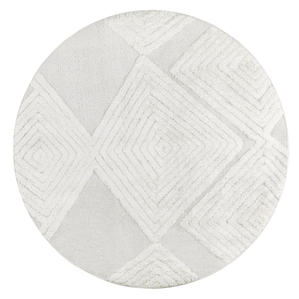 MODA ALFOMBRAS - Alfombra Redonda Palafito Blanca 240 X 240 Cm