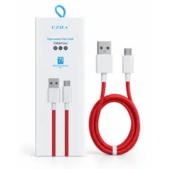 EZRA - Cable Micro USB V8 1 Metro Rojo para Carga y Transferencia de Datos