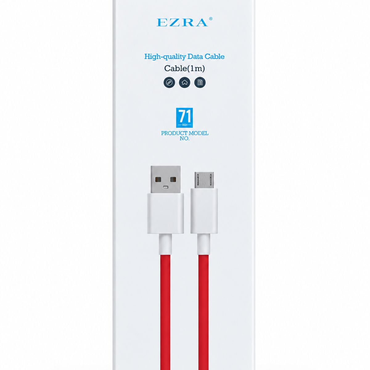 EZRA - Cable Micro USB V8 1 Metro Rojo para Carga y Transferencia de Datos