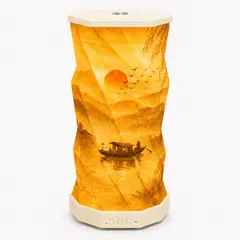 GENERICO - Lámpara LED de Mesa Plegable Recargable con Parlante Bluetooth, Luz Cálida Regulable y Ruido Blanco