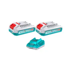 TOTAL TOOLS - KIT DE BATERIAS Y CARGADOR 20V 2.0AH X 2PCS TOTAL