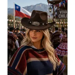 GENERICO - Sombrero Unisex Huaso Con Hebilla De Toro