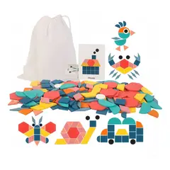 VIDA BUENAS - Rompecabeza Tangram Montessori Juguete Didáctico Madera Niño