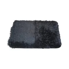GENERICO - Alfombra bajada de cama peluda Shaggy 50X80cm Negro