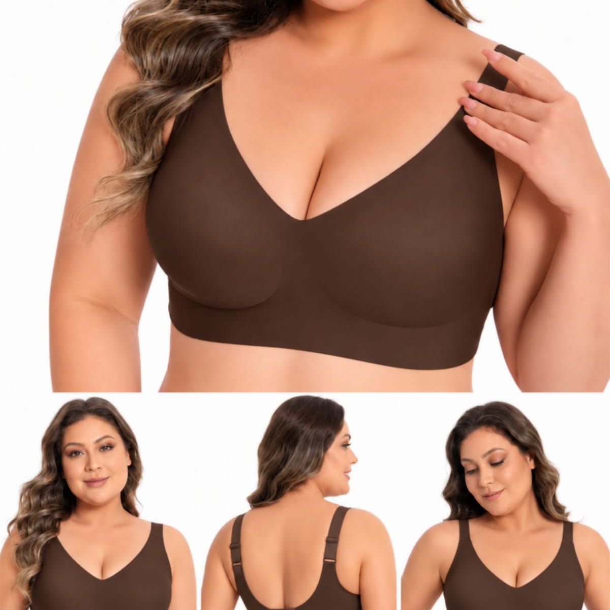 OMAS - Sosten Jelly Sin Fierro  Sin Costura  Efecto Alisador y Gran Firmeza  Tallas Grandes XL a 4XL