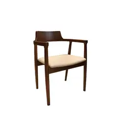 NECTAR - SILLA "CHARM" LINO BEIGE/MADERA CAUCHO WALNUT 59*53*78CM