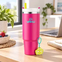 YAKU - Mug Térmico Lemuria 850 Ml Vaso Térmico Reutilizable Rosado