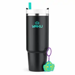 YAKU - Mug Térmico Lemuria 850 Ml Vaso Térmico Reutilizable Negro