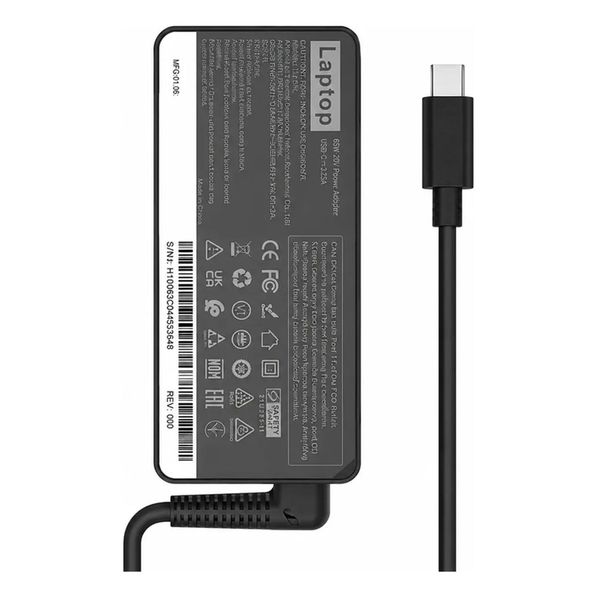 LENOVO - Cargador Notebook Usb-c 65w Para Lenovo Hp Dell Asus