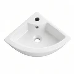 JOYTEK - Lavamanos Esquinero Suspendido Loza 722 Blanco - 33x33x13 cm