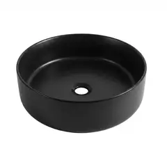 JOYTEK - Lavamanos Redondo Sobreponer Loza 042D Negro Mate - 40x12,5 cm