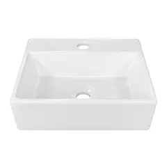 JOYTEK - Lavamanos Rectangular Sobreponer Loza 3329 Blanco - 34x30x12 cm