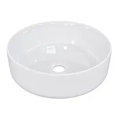 JOYTEK - Lavamanos Redondo Sobreponer Loza 4040 Blanco - 40x12 cm