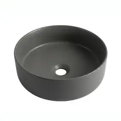 JOYTEK - Lavamanos Redondo Sobreponer Loza 042AG Gris Mate - 36x12 cm