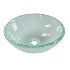 JOYTEK - Lavamanos Redondo Sobreponer Vidrio 35T Transparente - 35x13 cm