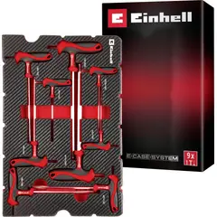 EINHELL - PAD LLAVES HEXAGONAL EN T - 9 PIEZAS - E-CASE